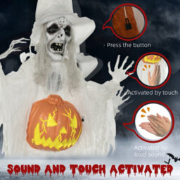 Homcom Hanging Witch Prop Life Size With Sound And Motion Activated - thumbnail 6