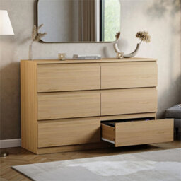 Pine Modern 6 Chest Of Drawers Storage Tall Wide Bedroom Furniture - thumbnail 3