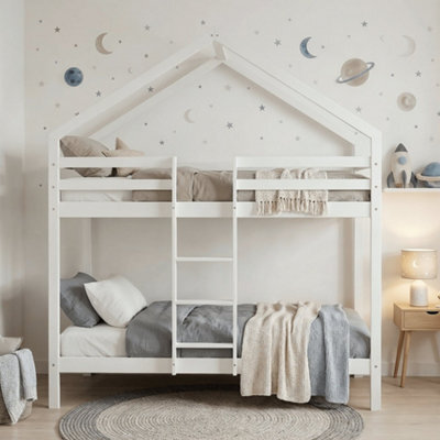 Nöa & Nani Noa & Nani Kirstine 3Ft Single Bunk Bed In White - For Childrens Bedroom - Solid Wood Sleeper With Ladder & Safety Rails - image 1