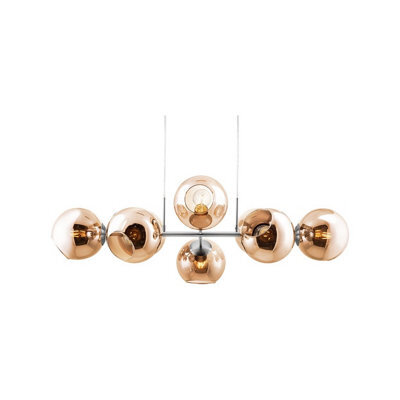 Luminosa Lighting Luminosa Pilar Bar Pendant Ceiling Light Nickel Matt Amber Glass Shade 8X E27 - image 1