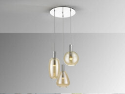Luminosa Lighting Luminosa Nara Cluster Pendant Ceiling 3 Light Chrome Led 3000K - Uk Stock - thumbnail 2