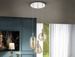 Luminosa Lighting Luminosa Nara Cluster Pendant Ceiling 3 Light Chrome Led 3000K - Uk Stock