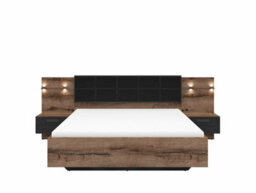Impact Furniture King Size Bedroom Furniture Set Luxury Ottoman Storage Bed Sliding Wardrobe Bedsides Oak Black Usb Charger Led Light Kassel - thumbnail 4