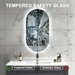 Sline Oval Bathroom Led Mirror 600X800mm With Demister Pad,dimmable White Lights,touch Control,memory Function,ip44 Rated - thumbnail 5