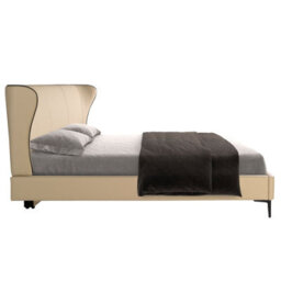 Angel Cerda Stylish Cream Leatherette Bed With Modern Design - thumbnail 6