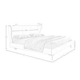 Angel Cerda Stylish Cream Leatherette Bed With Modern Design - thumbnail 7