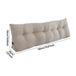 Living And Home Light Beige-Grey Bed/sofa Chenille Triangle Throw Pillow, 180Cm W X 20Cm D X 50Cm H - thumbnail 9