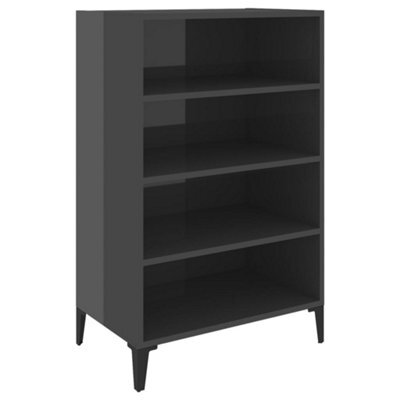 Berkfield Sturdy Sideboard High Gloss Grey 57X35X90 Cm Engineered Wood - image 1