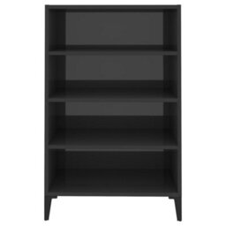 Berkfield Sturdy Sideboard High Gloss Grey 57X35X90 Cm Engineered Wood - thumbnail 4