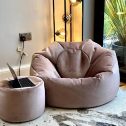 Beautiful Beanbags Adult Luxury Classic Beanbag Plush Velvet Bean Bags Ready Filled - Lilac