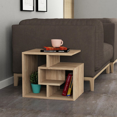 Decortie Labirent Modern Coffee Table 54Cm Maze Design Multipurpose Oak Living Room H 45Cm - image 1