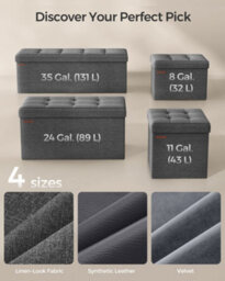 LEDREM Storage Ottoman, Foldable Small Ottoman Foot Rest, 31 X 41 Cm Foot Stool, Ottoman With Storage, Load Up To 130 Kg - thumbnail 6