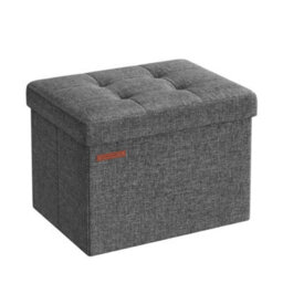 LEDREM Storage Ottoman, Foldable Small Ottoman Foot Rest, 31 X 41 Cm Foot Stool, Ottoman With Storage, Load Up To 130 Kg - thumbnail 2