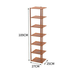 Darphe 7 Tier Natural Bamboo Vertical Shoe Rack For Entryway Hallway - thumbnail 8