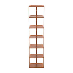 Darphe 7 Tier Natural Bamboo Vertical Shoe Rack For Entryway Hallway - thumbnail 4