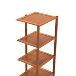 Darphe 7 Tier Natural Bamboo Vertical Shoe Rack For Entryway Hallway - thumbnail 6