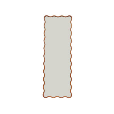 Sweeek - Organic Floor Mirror With Steel Base And Rubberwood Walnut Coloured 172Cm - Cauline - image 1