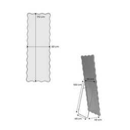 Sweeek - Organic Floor Mirror With Steel Base And Rubberwood Walnut Coloured 172Cm - Cauline - thumbnail 4