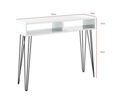 Impact Furniture Console Table Hallway Slim Desk Industrial Hairpin Metal Legs Grey Oak Effect Mr - thumbnail 4