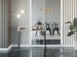 Impact Furniture Console Table Hallway Slim Desk Industrial Hairpin Metal Legs Grey Oak Effect Mr - thumbnail 8