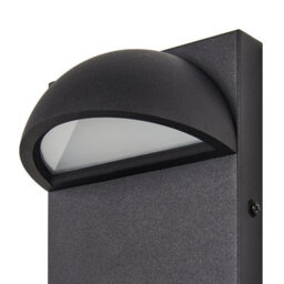 Beliani Outdoor Led Wall Light Matte Black Ip44 Iron And Glass Modern 12W Equivalent Warm White W12 X D9 X H28Cm - thumbnail 5