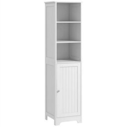 Freestanding Bathroom Tall Cabinet With Adjustable Shelf, White - thumbnail 5