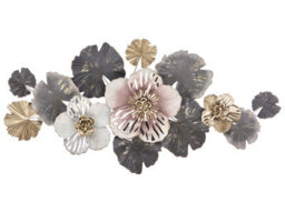 Wyld And Coco Multicolour Iron Floral Leaf Wall Sculpture W127 X D6 X H60Cm - thumbnail 1