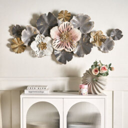Wyld And Coco Multicolour Iron Floral Leaf Wall Sculpture W127 X D6 X H60Cm - thumbnail 2