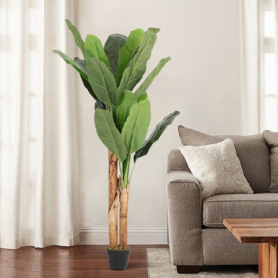 Living And Home Artificial Plant House Plant Fake Garden Plant Banana Tree In Black Pot 150 Cm - image 1