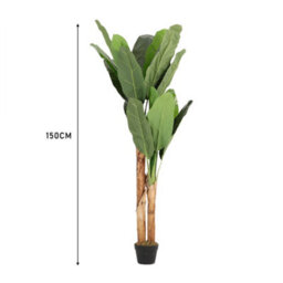 Living And Home Artificial Plant House Plant Fake Garden Plant Banana Tree In Black Pot 150 Cm - thumbnail 6