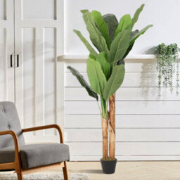 Living And Home Artificial Plant House Plant Fake Garden Plant Banana Tree In Black Pot 150 Cm - thumbnail 3