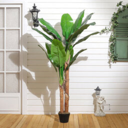 Living And Home Artificial Plant House Plant Fake Garden Plant Banana Tree In Black Pot 150 Cm - thumbnail 2