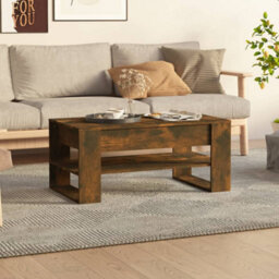 Berkfield Coffee Table Smoked Oak 102X55X45 Cm Engineered Wood - thumbnail 1