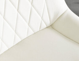 Furniturebox Uk Leonardo White Glass Marble Effect Silver Leg Table & 4 Cream Pesaro Silver Chairs - thumbnail 9