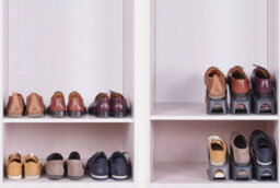 B2C Pack Of 4 Shoe Slots Size Uk 1 To 12 Organiser Shoe Stacking Space Saver Racks 5 To 12 Uk Transparent - thumbnail 3