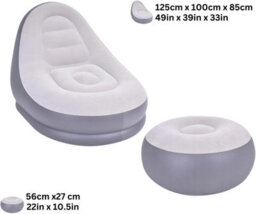 Trendi Inflatable 2 Piece Deluxe Lounger And Footstool/perfect Chair For Gaming Reading N Movie Watching/lounger Size 125X100X85 - thumbnail 3