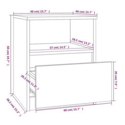 Berkfield Bedside Cabinet Grey Sonoma 40X40X50 Cm Engineered Wood - thumbnail 8