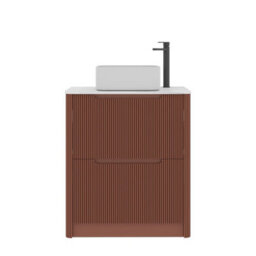 Royal Bathrooms Avenza 800mm Terracotta Clay Floor Standing Countertop Bathroom Vanity Unit 2 Drawer With Elena Basin - thumbnail 6