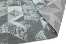 Silver Geometric Modern Easy To Clean Rug For Bed Room Living Room And Dining Room-120Cm X 170Cm - thumbnail 3