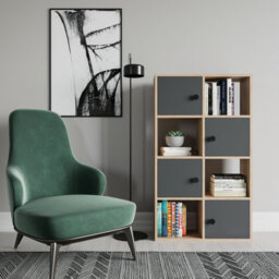 Decorotika Tasso 4-Tier And 4 Cabinets Bookcase Oak & Anthracite