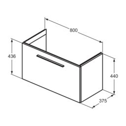 Ideal Standard I.life S Compact Matt Coffee Oak Effect Wall-Mounted Bathroom Vanity Unit (H) 440mm (W) 800mm - thumbnail 9