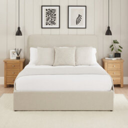 The Furniture Market Soho Curved 5Ft King Size Storage Ottoman Bed - Natural Linen Fabric - thumbnail 4