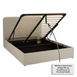The Furniture Market Soho Curved 5Ft King Size Storage Ottoman Bed - Natural Linen Fabric - thumbnail 6