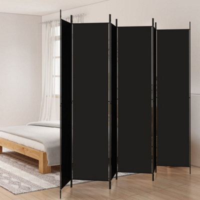 Berkfield 6-Panel Room Divider Black 300X220 Cm Fabric - image 1