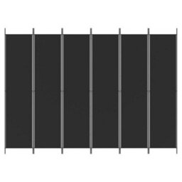 Berkfield 6-Panel Room Divider Black 300X220 Cm Fabric - thumbnail 3