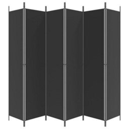 Berkfield 6-Panel Room Divider Black 300X220 Cm Fabric - thumbnail 4