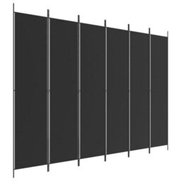 Berkfield 6-Panel Room Divider Black 300X220 Cm Fabric - thumbnail 2