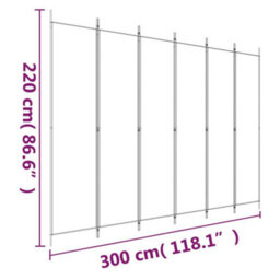 Berkfield 6-Panel Room Divider Black 300X220 Cm Fabric - thumbnail 8