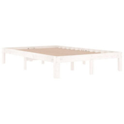 Berkfield Bed Frame White Solid Wood 120X190 Cm Small Double - thumbnail 3