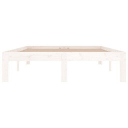 Berkfield Bed Frame White Solid Wood 120X190 Cm Small Double - thumbnail 4